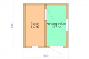 Баня 3х3 м 150x150 мм. под усадку