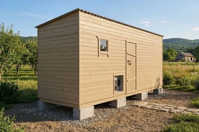 Баня каркасная размер 2×6 м. (2 отделения)