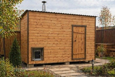 Баня каркасная размер 2,3×3,7 м. (2 отделения)