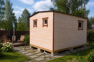Баня каркасная размер 3×4 м. (3 отделения)