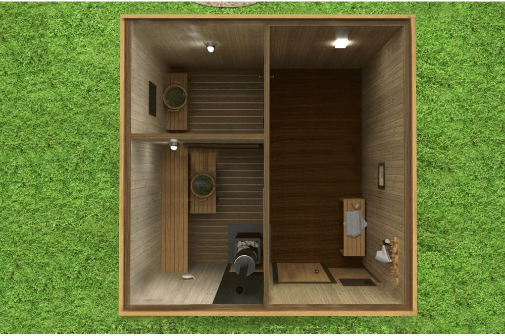 Маленькая одноэтажная каркасная баня 3х4 м, 9.7 м2