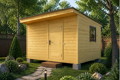 Баня каркасная размер 3×4,6 м. (2 отделения)