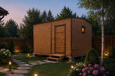 Баня каркасная размер 3×4,6 м. (3 отделения)