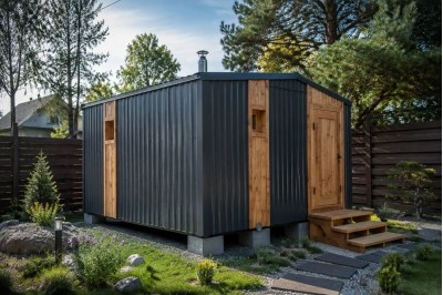 Баня каркасная размер 4×4,6 м. (2 отделения)