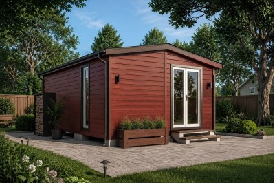Баня каркасная размер 6×4 м. (2 отделения)