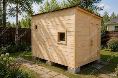 Баня каркасная размер 2×3 м. (2 отделения)