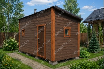 Баня каркасная размер 2,3×5 м. (2 отделения)