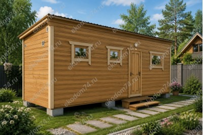 Баня каркасная размер 2,3×6 м. (3 отделения)