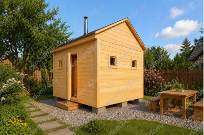 Баня каркасная размер 3×4 м. (2 отделения)