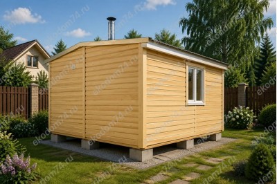 Баня каркасная размер 4×4,6 м. (3 отделения)
