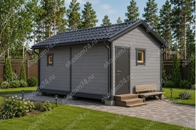 Баня каркасная размер 5×4 м. (2 отделения)