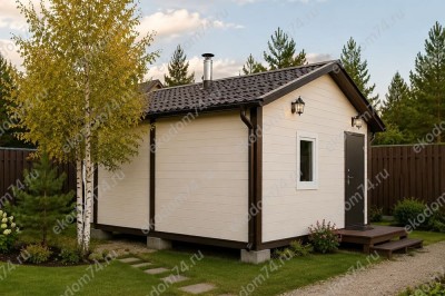 Баня каркасная размер 5×4 м. (3 отделения)