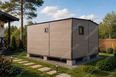 Баня каркасная размер 5×4,6 м. (3 отделения)