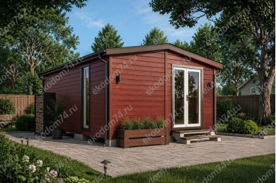 Баня каркасная размер 6×4 м. (2 отделения)