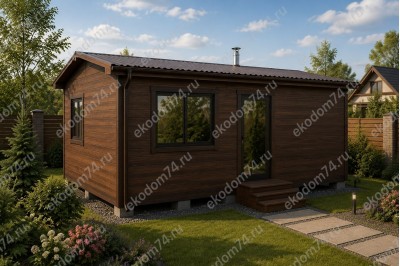 Баня каркасная размер 6×4 м. (3 отделения)