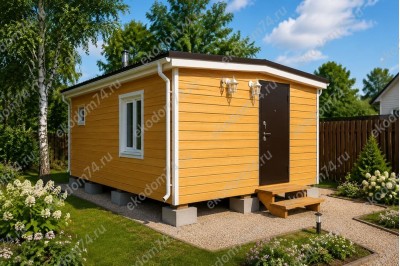 Баня каркасная размер 6×4,6 м. (3 отделения)