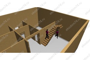 Дом 8х8 м. 150x150 мм. с мансардным этажом и вторым светом под усадку