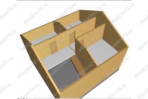 Дом 8х8 м. 150x150 мм. с мансардным этажом и вторым светом под усадку