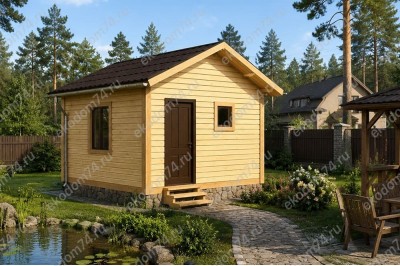 Баня 3х3 м 150x150 мм. из профилированного бруса
