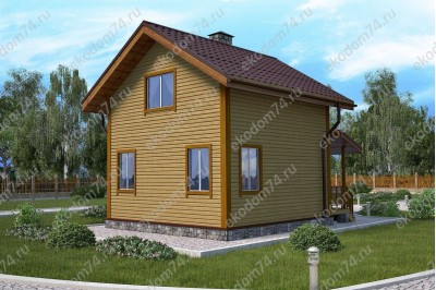 Дом 6х6 м. 150x150 мм. с мансардным этажом